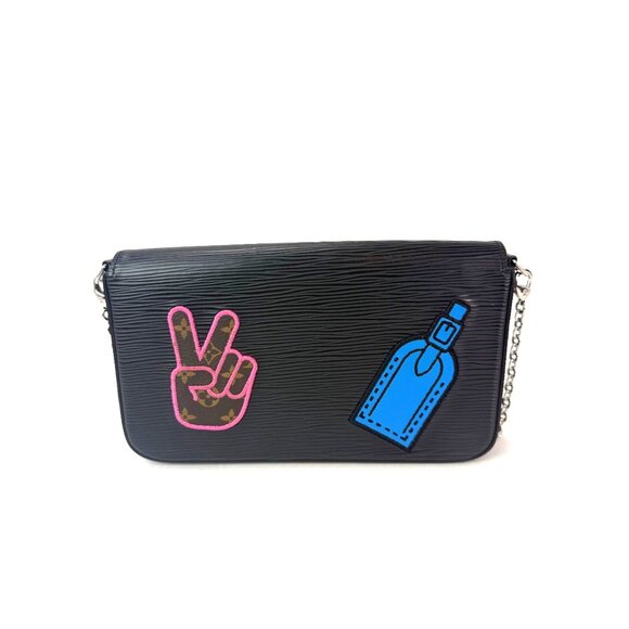 Louis Vuitton Felicie Pochette Limited Edition Patchwork Black Epi Leather Cross - Picture 2 of 13